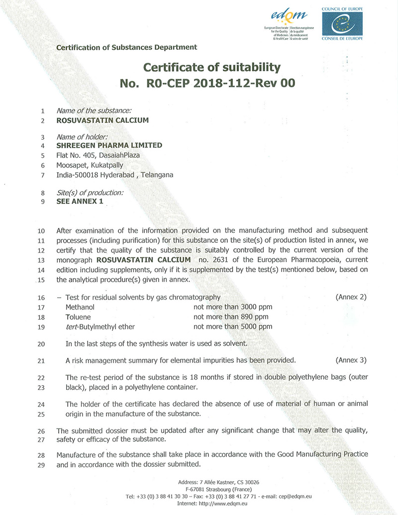 CEP-certificate